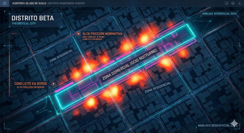 Representación del análisis realizado. Se omite por motivos de privacidad la zona real.